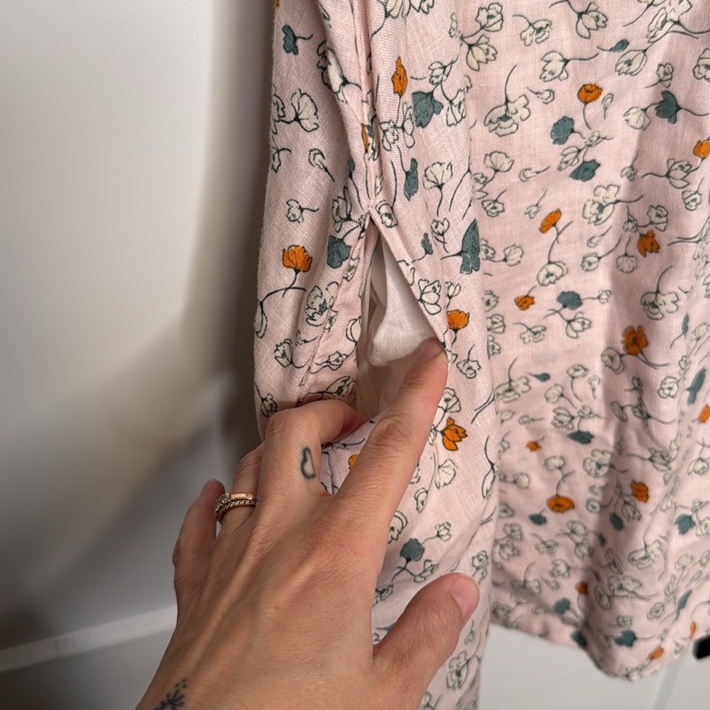 Cynthia Rowley 100% linen‎ Floral Mini Dress - XS - Picture 6 of 7